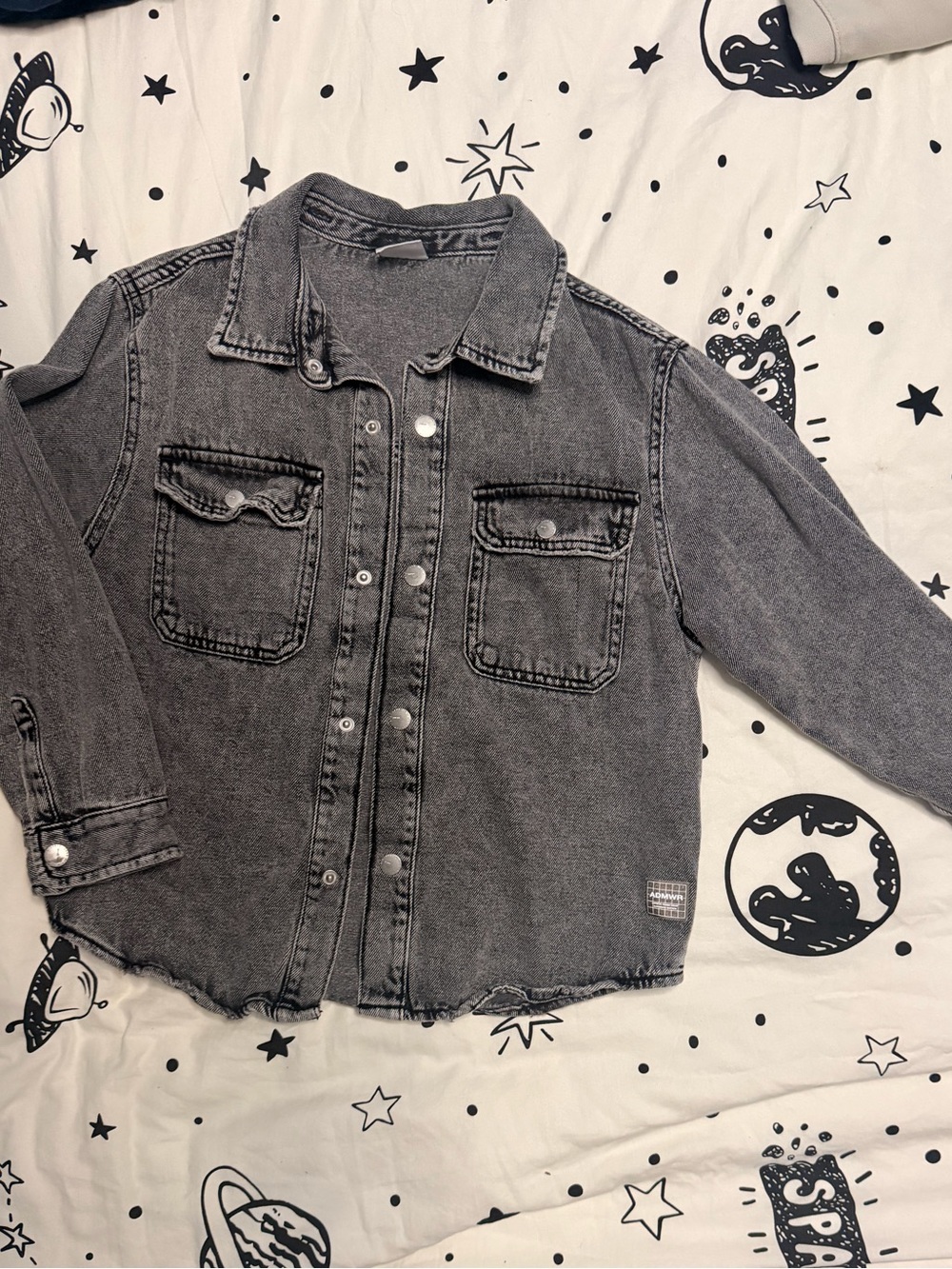 Zara Washed Gray Jean Jacket for Kids